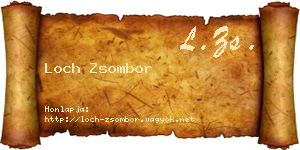 Loch Zsombor névjegykártya